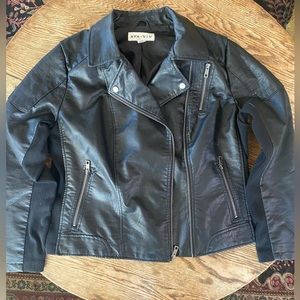 Ava & Vic Faux Leather Asymmetrical Zip Front Jacket